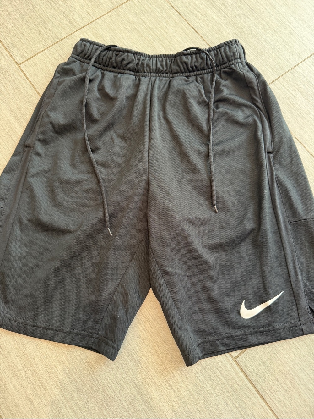 Nike Black Men's Training Shorts with White Swoosh